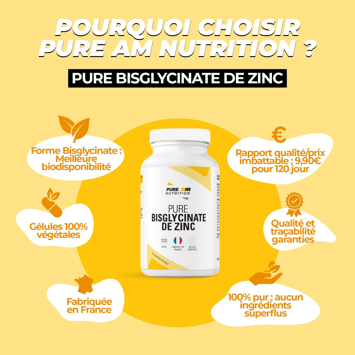 Caractéristique Zinc PURE AM Nutrition