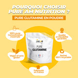Caractéristiques glutamine PURE AM Nutrition