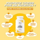 Avantages de la vitamines D3 & K2 MK-7 AM Nutrition