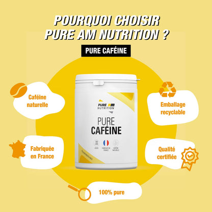 Caractéristiques caféine PURE AM Nutrition