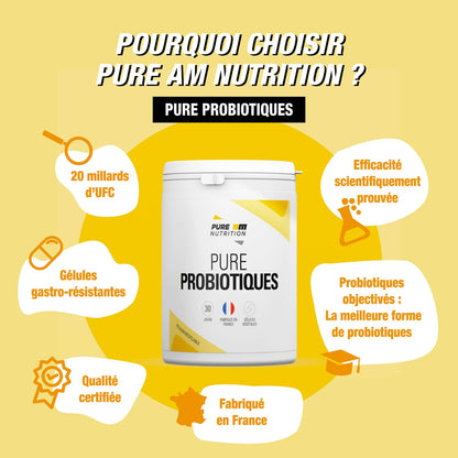 Caractéritiques probiotiques PURE AM Nutrition
