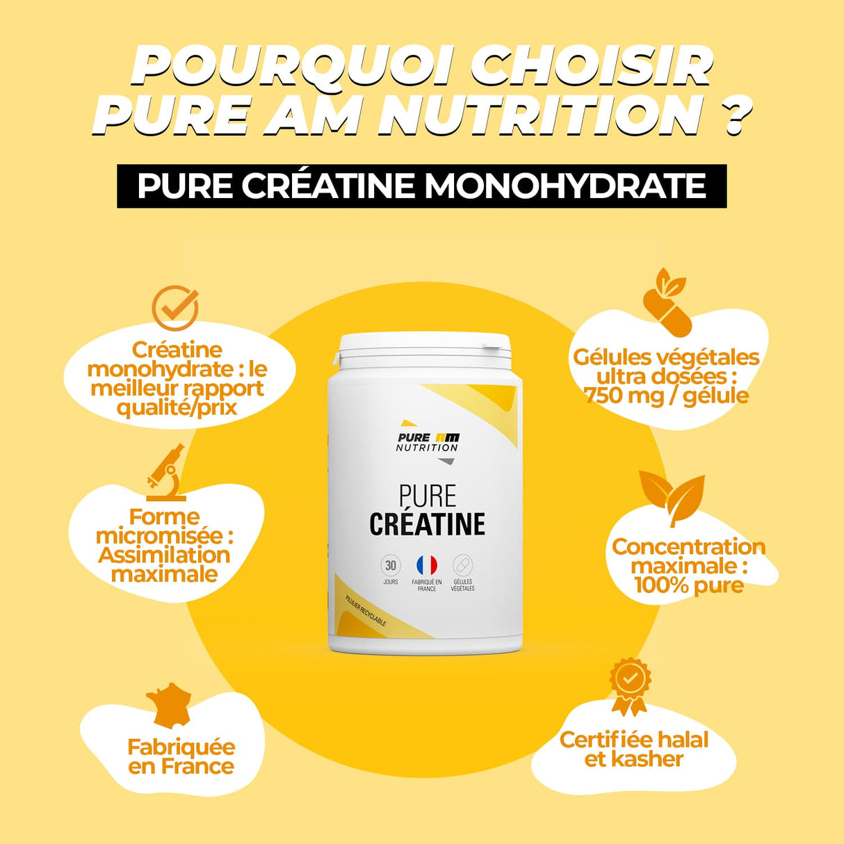 Créatine en gélules caractéristiques