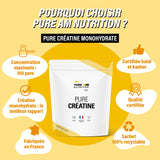 Caractéristiques PURE Créatine monohydrate en poudre 