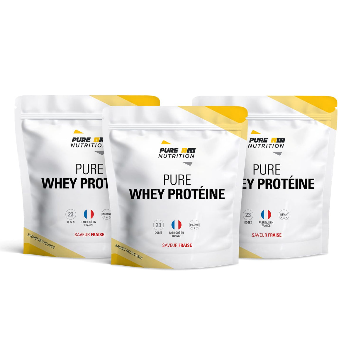 Pack de 3 whey protéine fraise